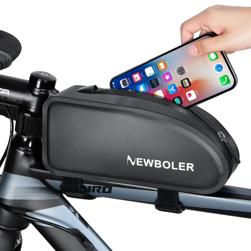Bicycle Bag Waterproof Cycling Top Front Tube Frame Bag Large Capacity MTB Road Bicycle Pannier Black Bike Accessories